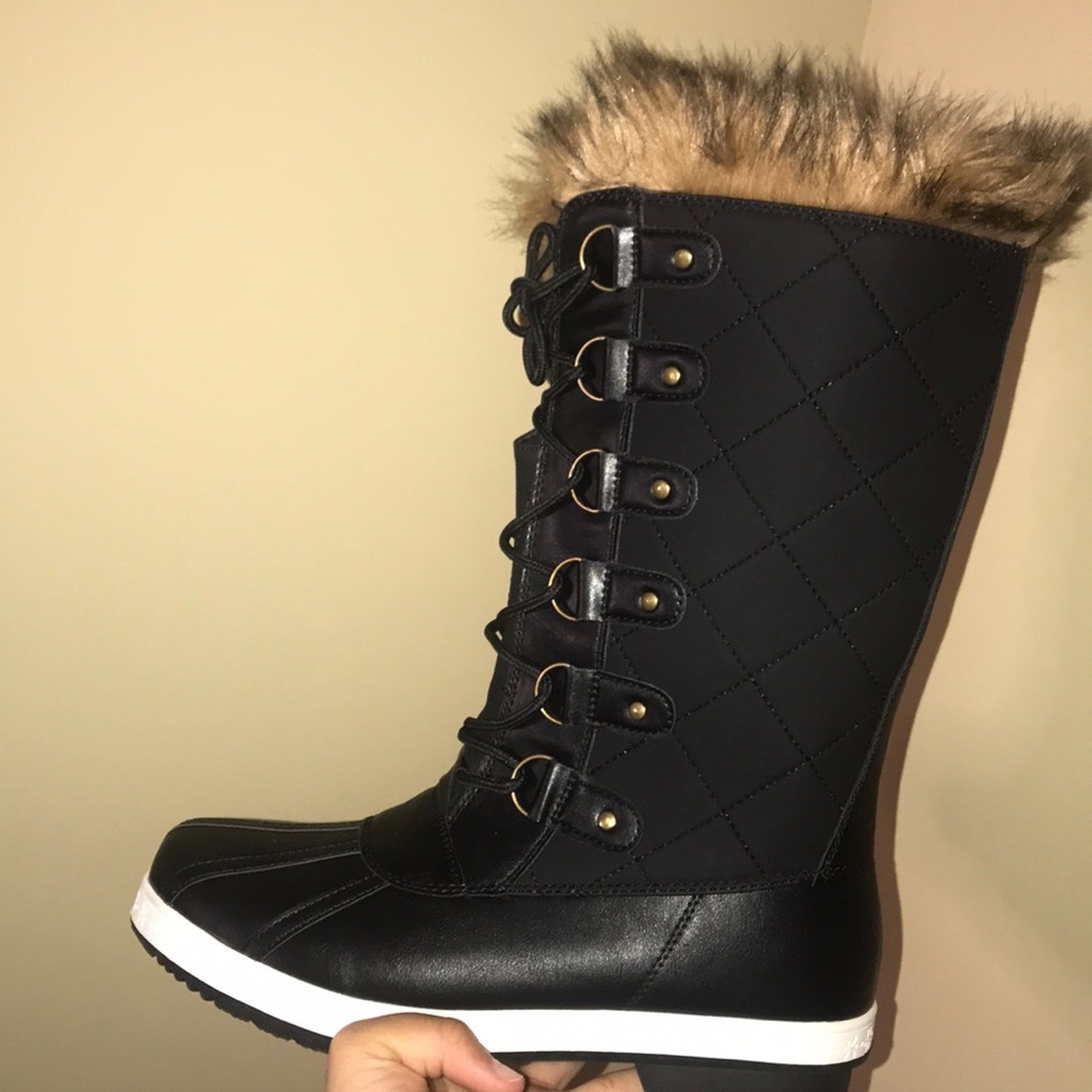 Marley Quilted Faux Fur Snow Boot, NEVER worn